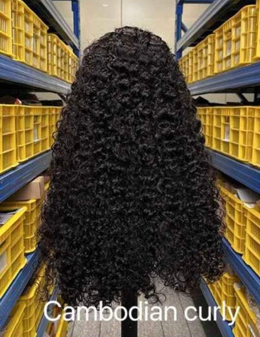 RAW CAMBODIAN CURLY 180% DENSITY PRE-MADE WIG.