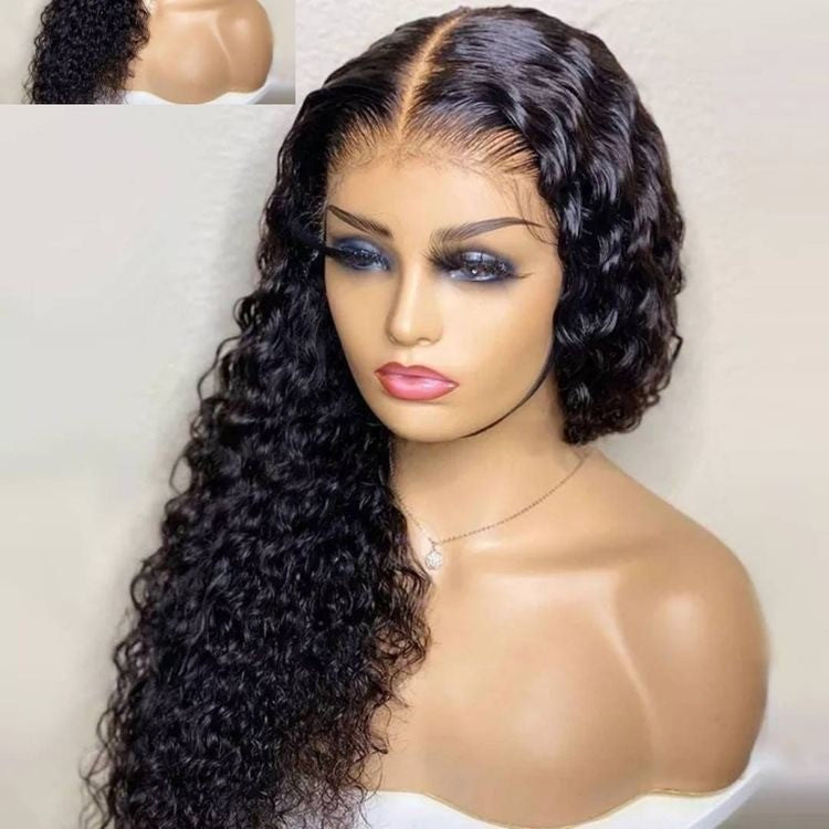 PINEAPPLE CURLY PRE MADE 180% DENSITY 13*4 RAW 1B WIG.